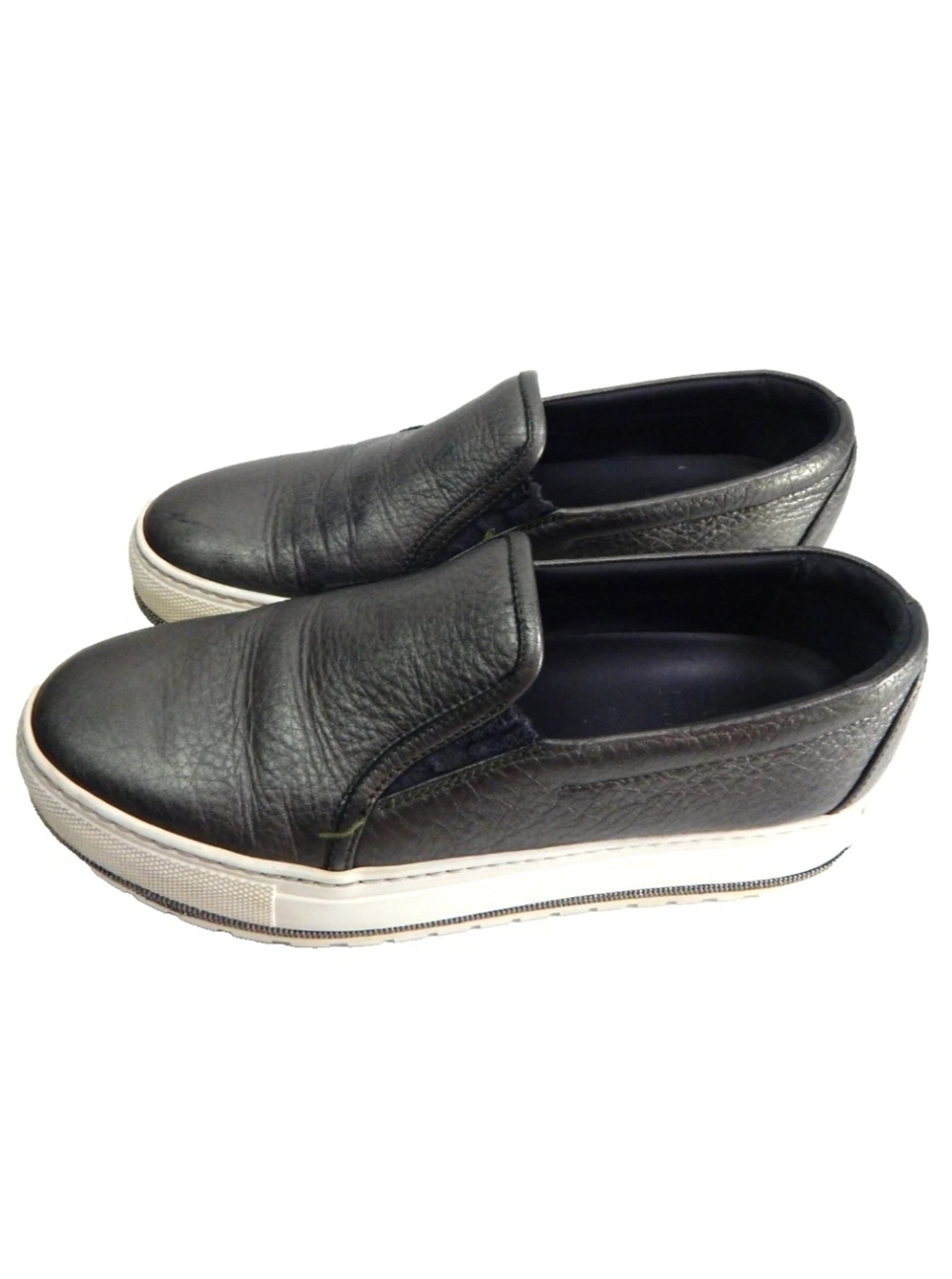 Brunello Cucinelli Metallic Platform Slip On Sneakers